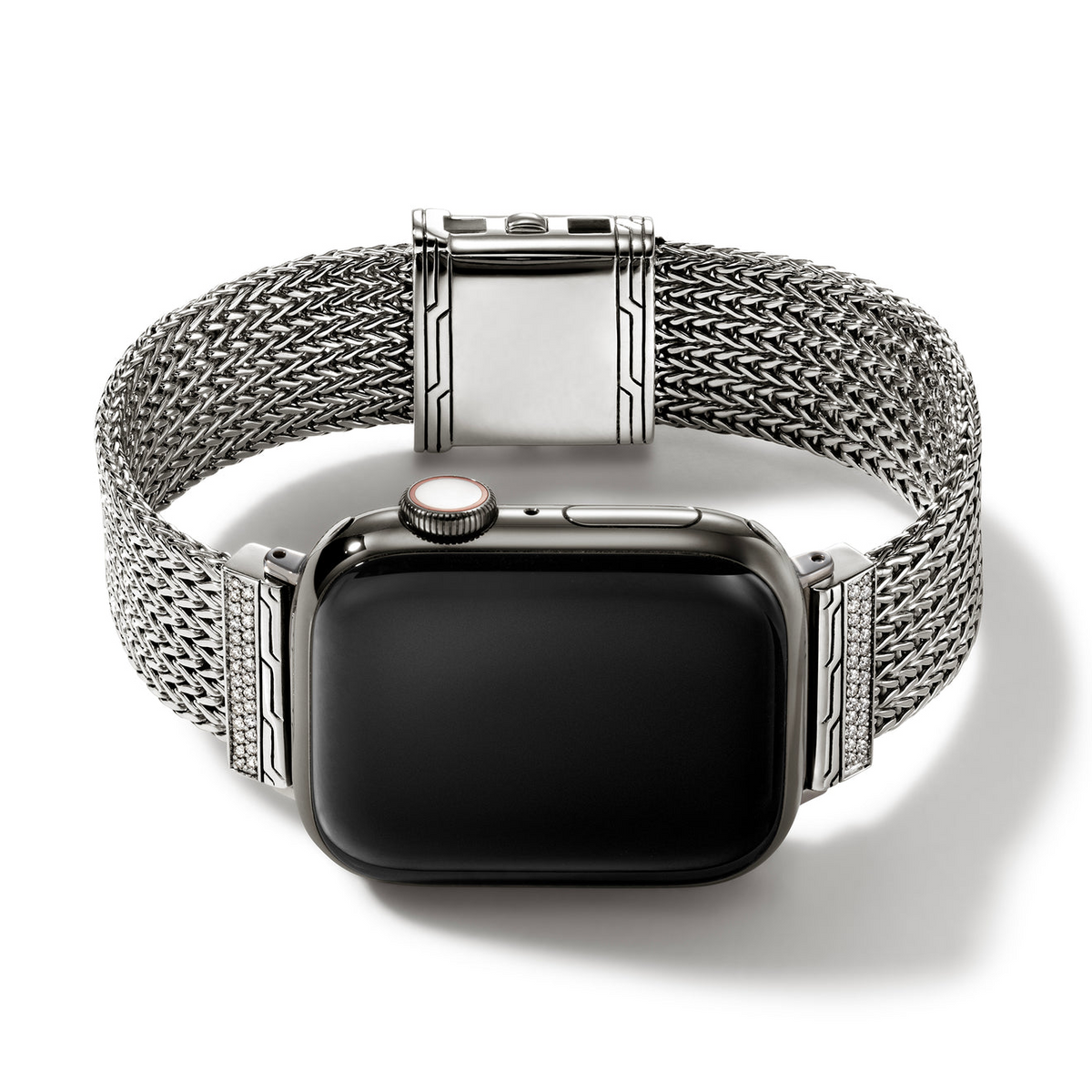 Silver Diamond Pave Smart Watch Strap by John Hardy