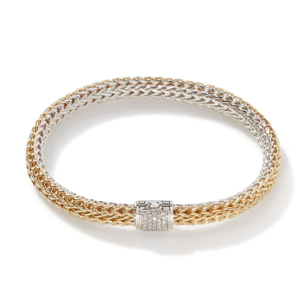 Icon 18K Gold & Silver Diamond Reversible Bracelet by John Hardy