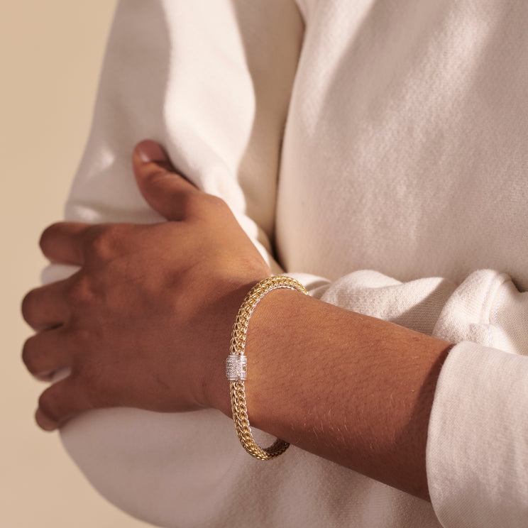 Icon 18K Gold & Silver Diamond Reversible Bracelet by John Hardy