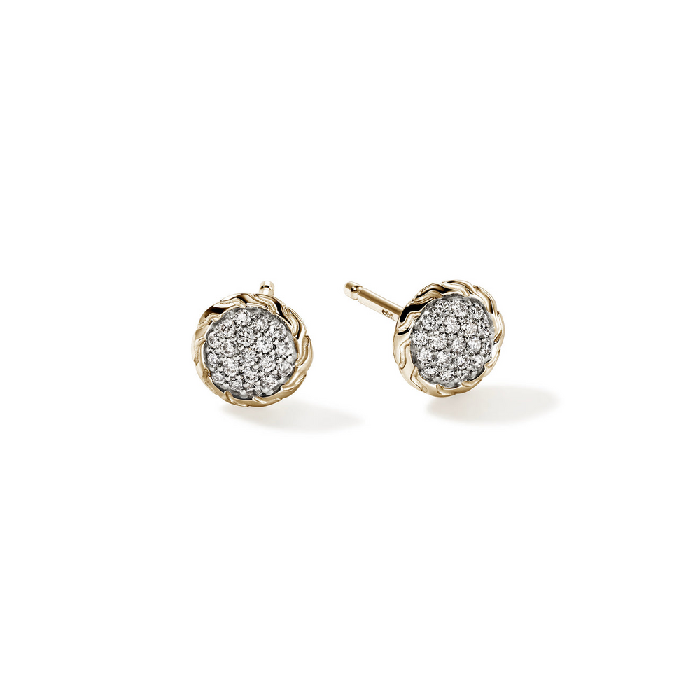 JH Essentials 14K Gold Diamond Pave Stud Earrings by John Hardy