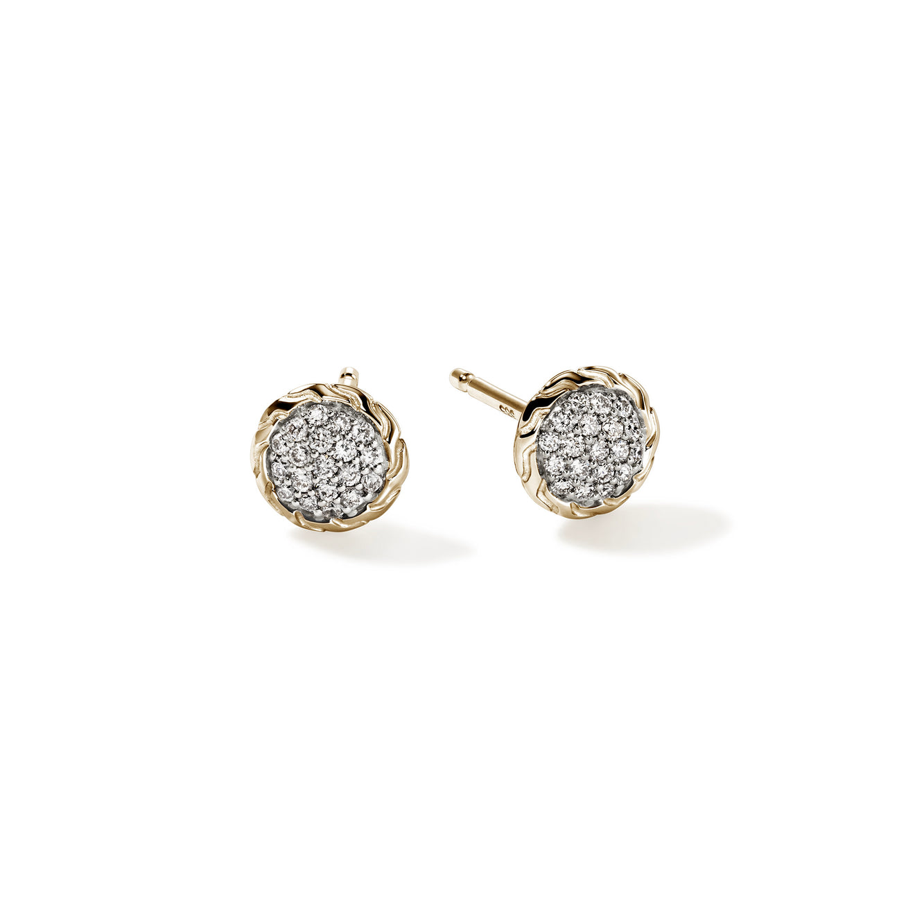 JH Essentials 14K Gold Diamond Pave Stud Earrings by John Hardy