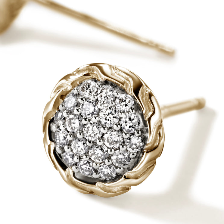 JH Essentials 14K Gold Diamond Pave Stud Earrings by John Hardy