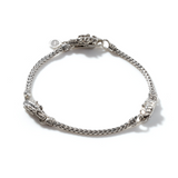 Naga Heritage Silver Triple Station Bracelet with Lobster Clasp by John Hardy