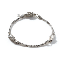 Naga Heritage Silver Triple Station Bracelet with Lobster Clasp by John Hardy