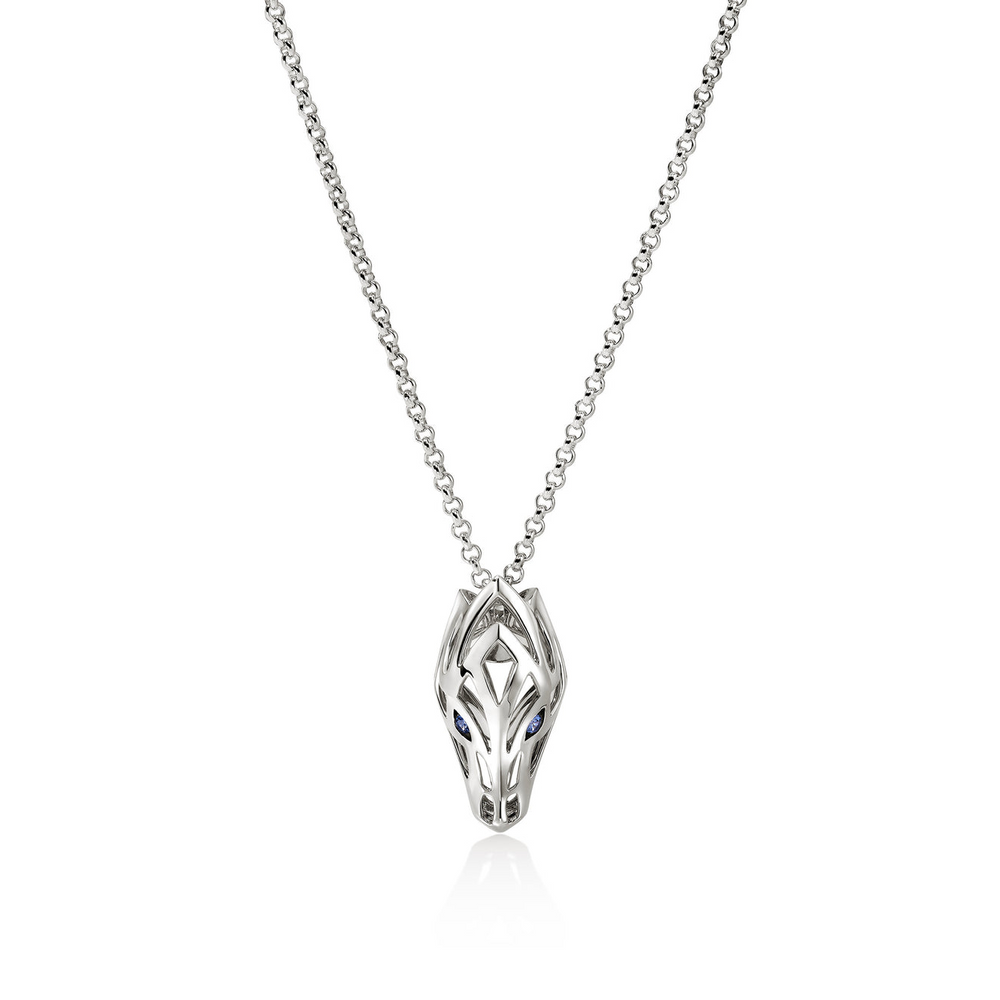 Naga Silver Pendant with Blue Sapphire Eyes by John Hardy