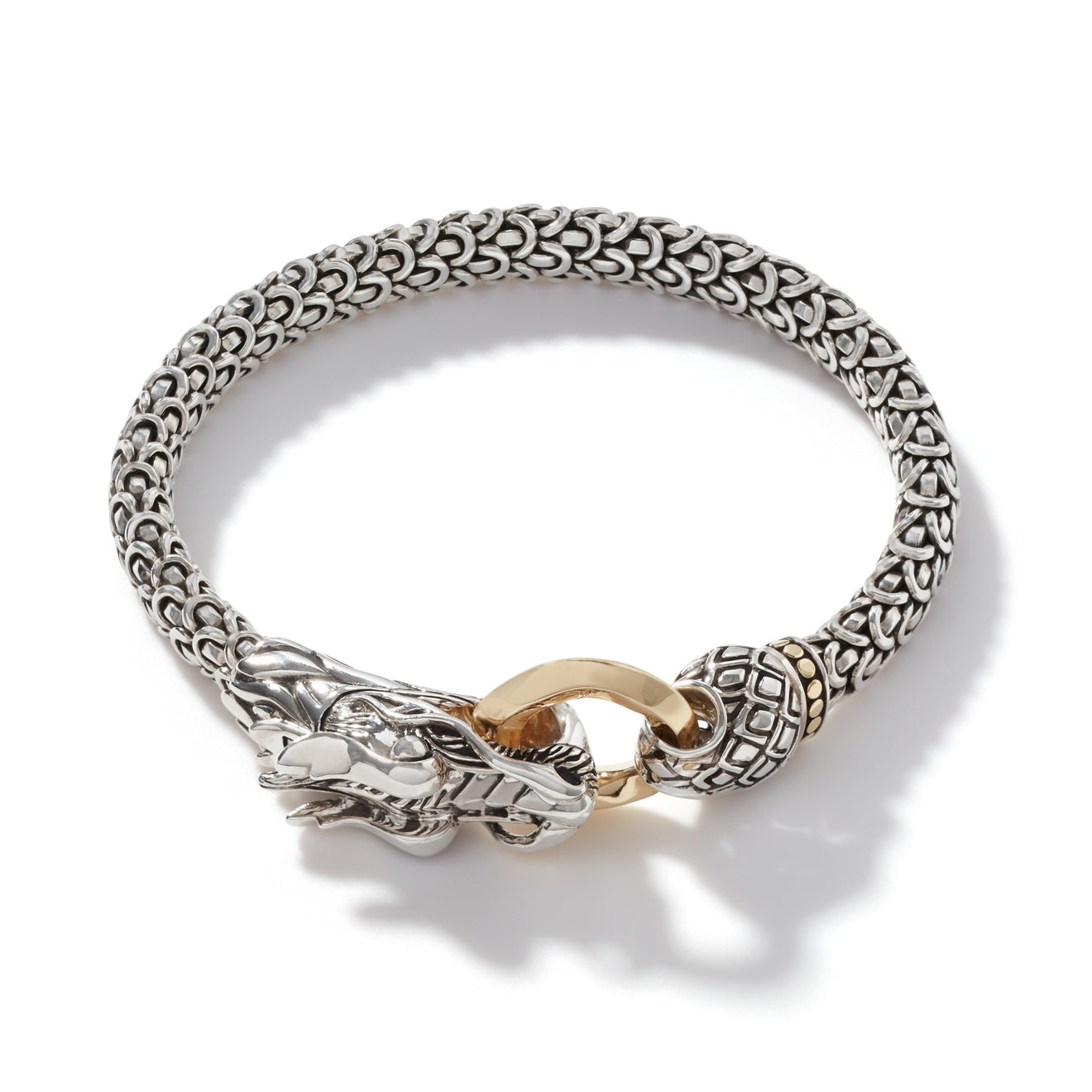 Naga Heritage Silver Dragon Bracelet with 18K Gold Ring by John Hardy