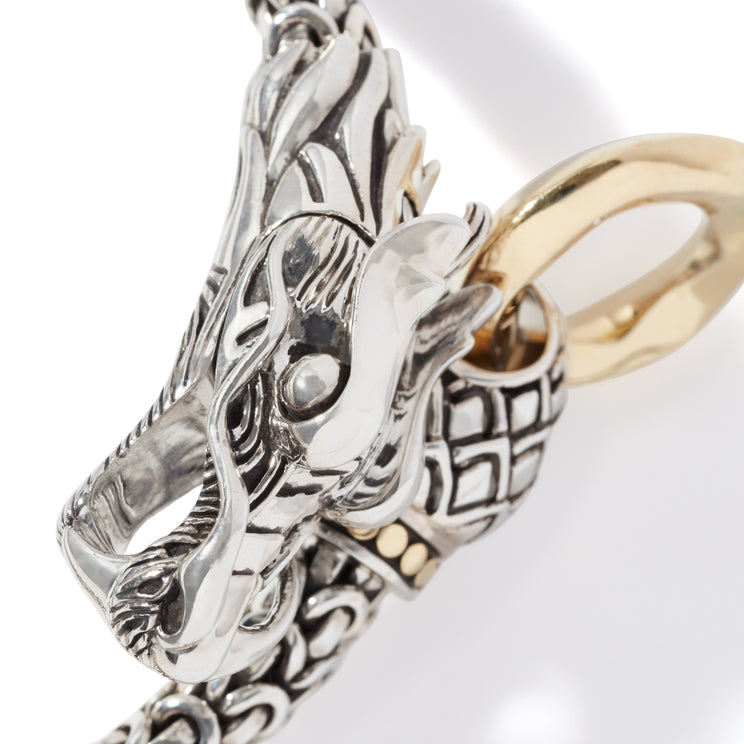 Naga Heritage Silver Dragon Bracelet with 18K Gold Ring by John Hardy