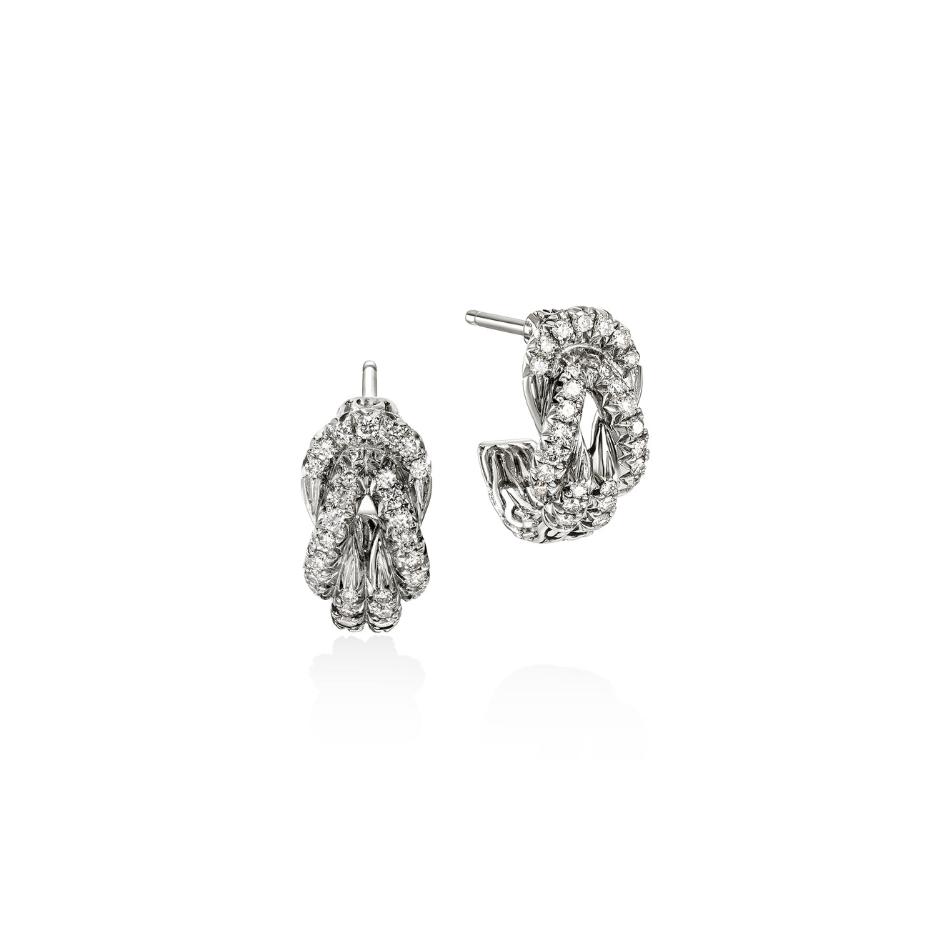 Love Knot Silver Diamond Pave Earrings by John Hardy