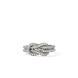 Love Knot Silver Diamond Pave Ring by John Hardy