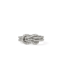 Love Knot Silver Diamond Pave Ring by John Hardy