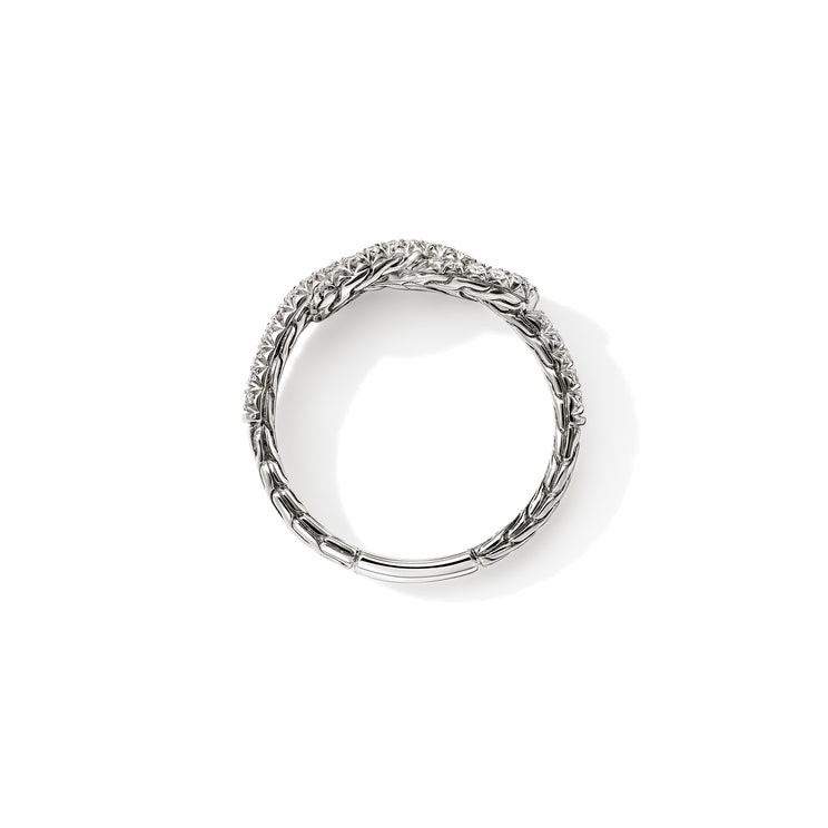 Love Knot Silver Diamond Pave Ring by John Hardy