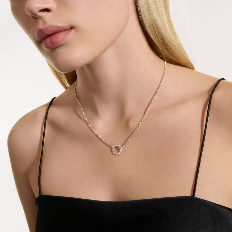JH Essentials Silver Diamond Pave Interlinking Necklace by John Hardy