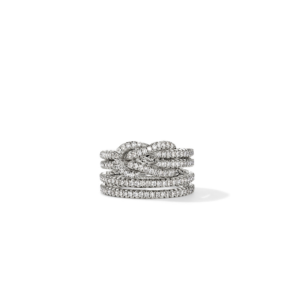 Love Knot Silver Diamond Pave Ring by John Hardy