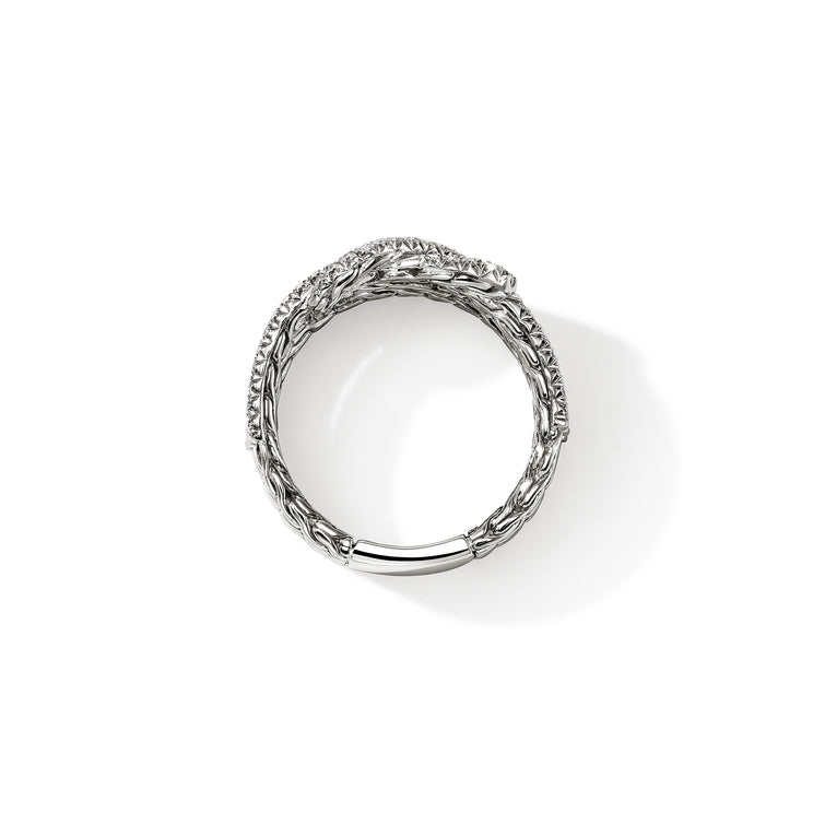Love Knot Silver Diamond Pave Ring by John Hardy