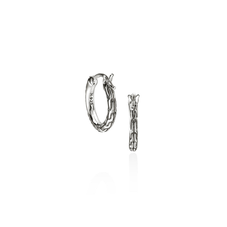 JH Essentials Silver Diamond Pave Hoop Earrings by John Hardy