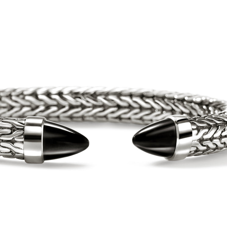 Men's Spear 50 Silver Flex Cuff with Treated Black Onyx by John Hardy
