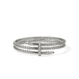 Spear Silver Diamond Pave Double Flex Cuff by John Hardy