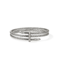 Spear Silver Diamond Pave Double Flex Cuff by John Hardy