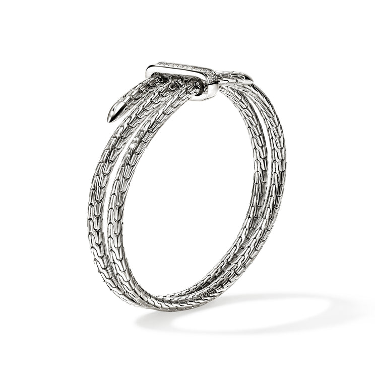 Spear Silver Diamond Pave Double Flex Cuff by John Hardy