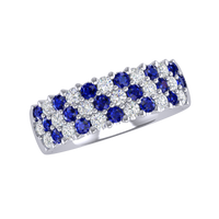 18K White Gold Diamond & Sapphire Ring