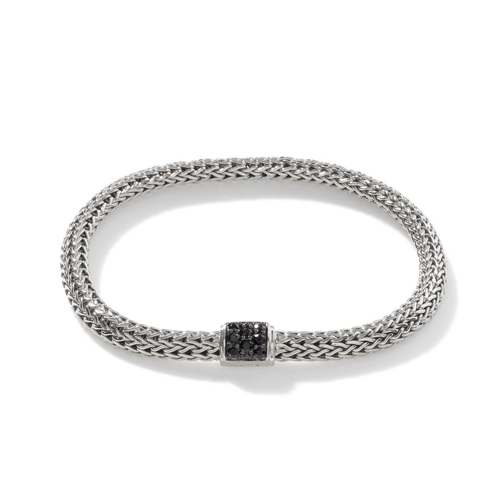 Icon Silver Lava Bracelet with Treated Black Sapphire by John Hardy