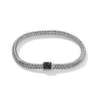 Icon Silver Lava Bracelet with Treated Black Sapphire by John Hardy