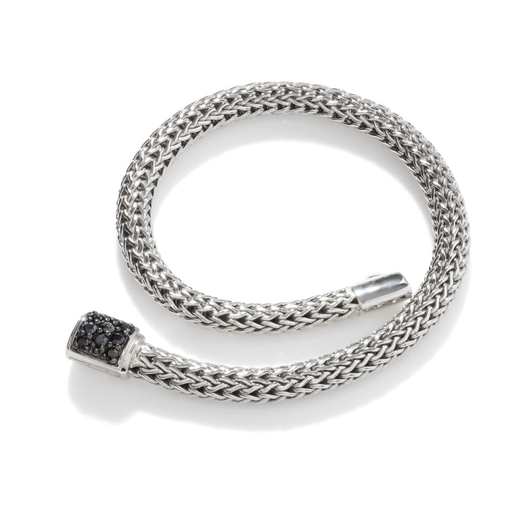 Icon Silver Lava Bracelet with Treated Black Sapphire by John Hardy