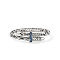 Spear Silver Bypass Flex Cuff in Sapphire by John Hardy
