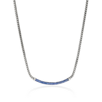 JH Essentials Silver Mini Chain Necklace in Blue Sapphire by John Hardy