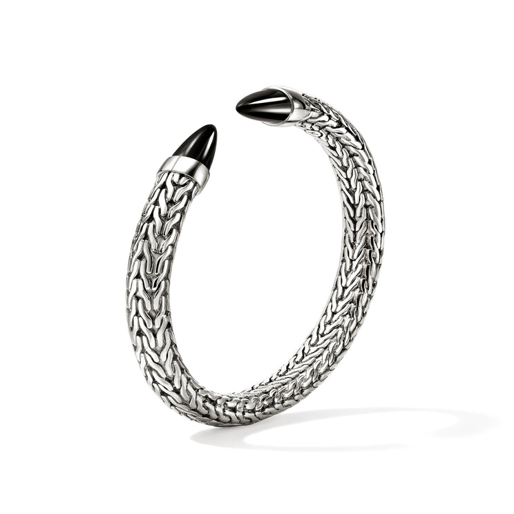 Spear 50 Silver Flex Cuff with Treated Black Onyx by John Hardy