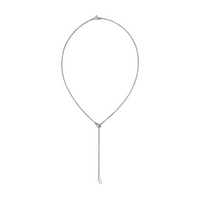 Surf Silver Diamond Pave Y Necklace with Cultured Fresh Water Pearl by John Hardy