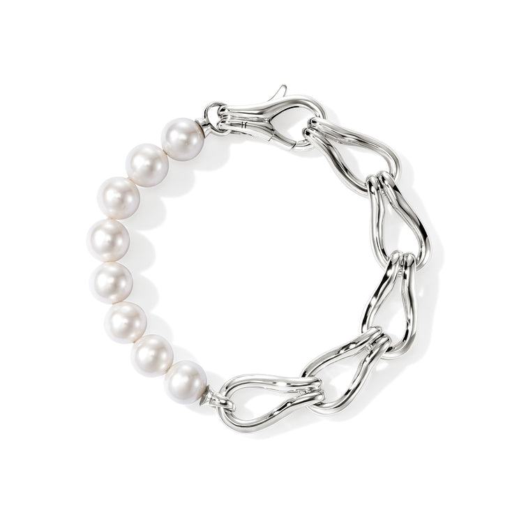 Surf Silver Link Bracelet with Cultured Fresh Water Pearls by John Hardy