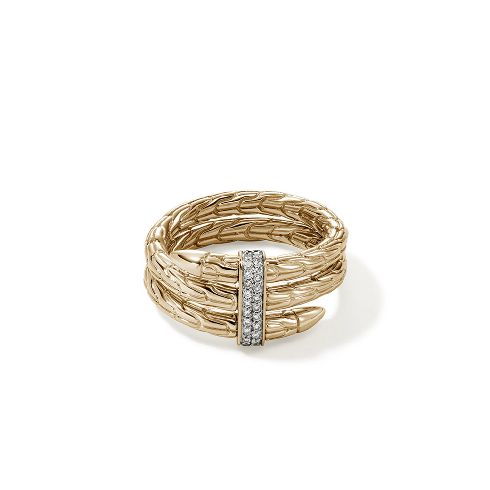 Spear 14K Gold Diamond Pave Double Wrap Ring by John Hardy
