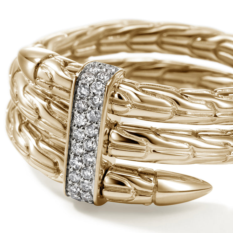 Spear 14K Gold Diamond Pave Double Wrap Ring by John Hardy