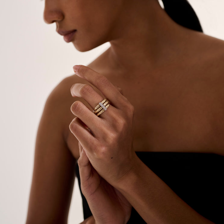 Spear 14K Gold Diamond Pave Double Wrap Ring by John Hardy