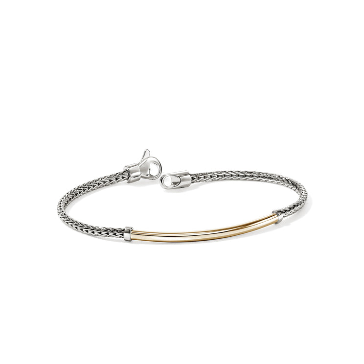 JH Essentials 14K Gold & Silver 2.5mm Bracelet with Lobster Clasp Sz M