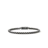 Chains Silver Box Chain Bracelet in Satin Matte Black Rhodium by John Hardy