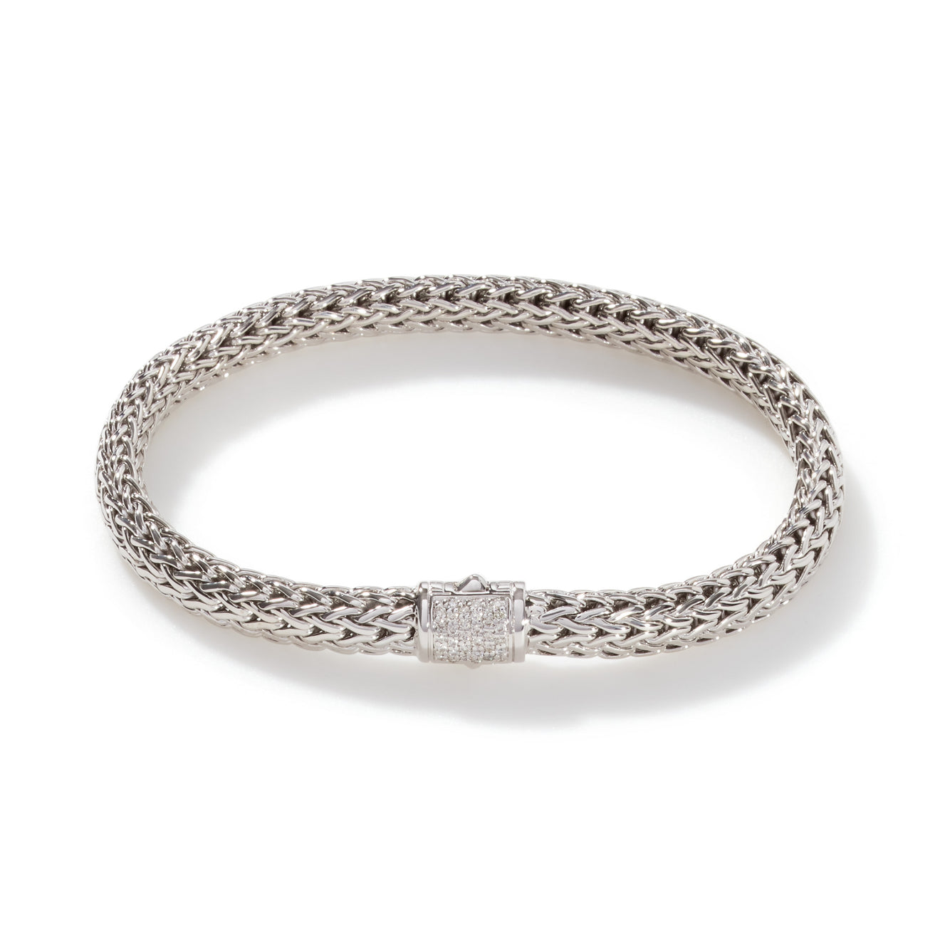 Icon Silver Diamond Pave Small Bracelet by John Hardy