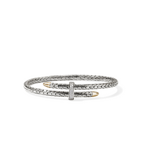 Spear Two Tone Diamond Pave Bypass Flex Cuff by John Hardy