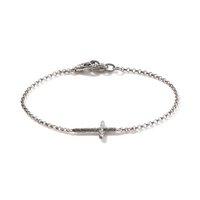 Essentials Silver 2mm Mini Rolo Chain Cross Bracelet by John Hardy