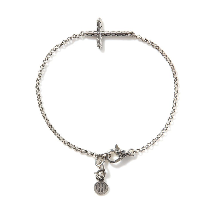 Essentials Silver 2mm Mini Rolo Chain Cross Bracelet by John Hardy