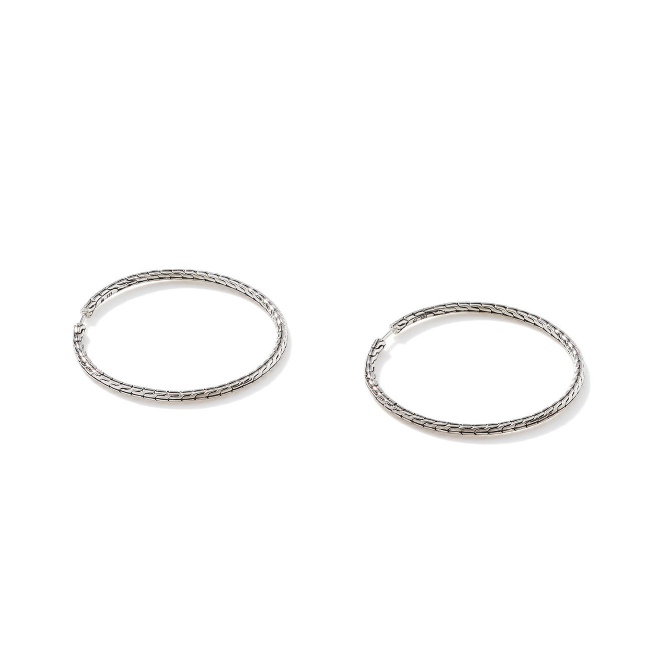 Essentials Silver Medium Hoop Earrings with Full Closure by John Hardy
