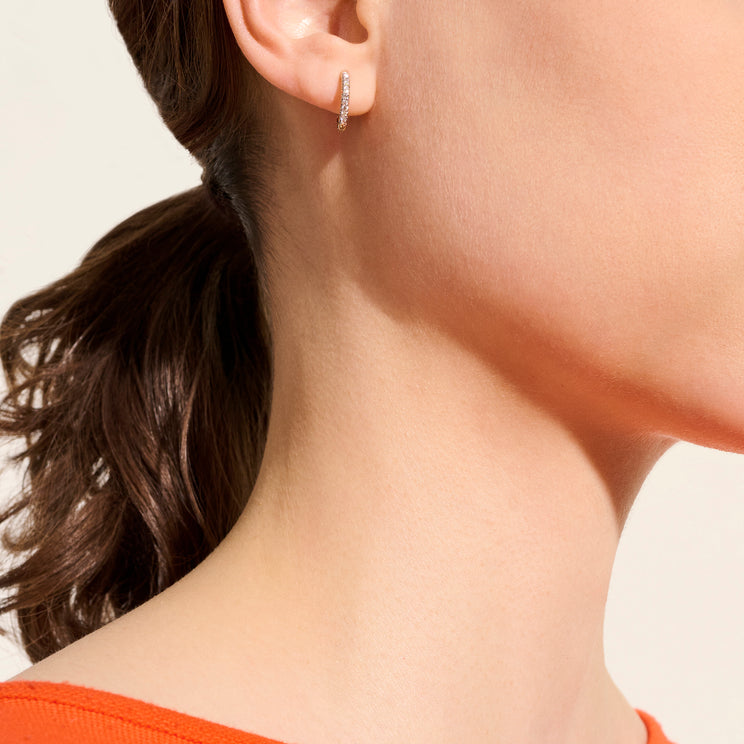 JH Essentials 14K Gold Diamond Pave Hoop Earrings by John Hardy