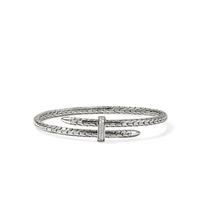 Spear Silver Diamond Pave Bypass Flex Cuff by John Hardy