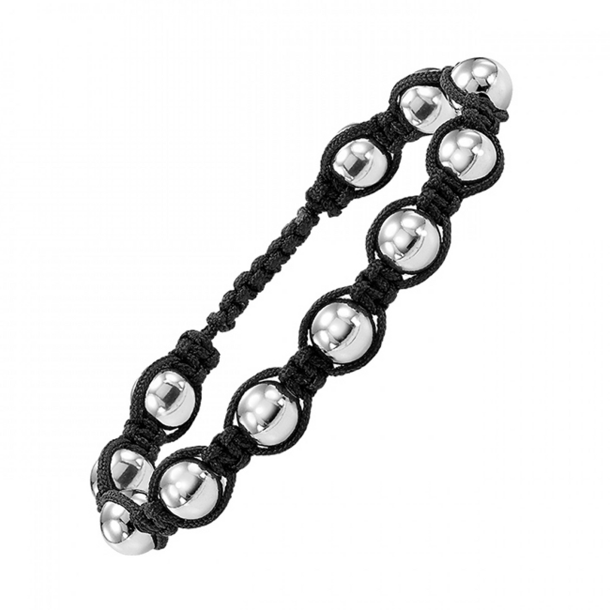White Steel Beaded Bracelet