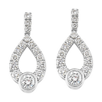 14K White Gold Diamond Earrings