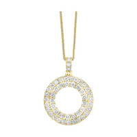 14K Yellow Gold Diamond Pendant Necklace