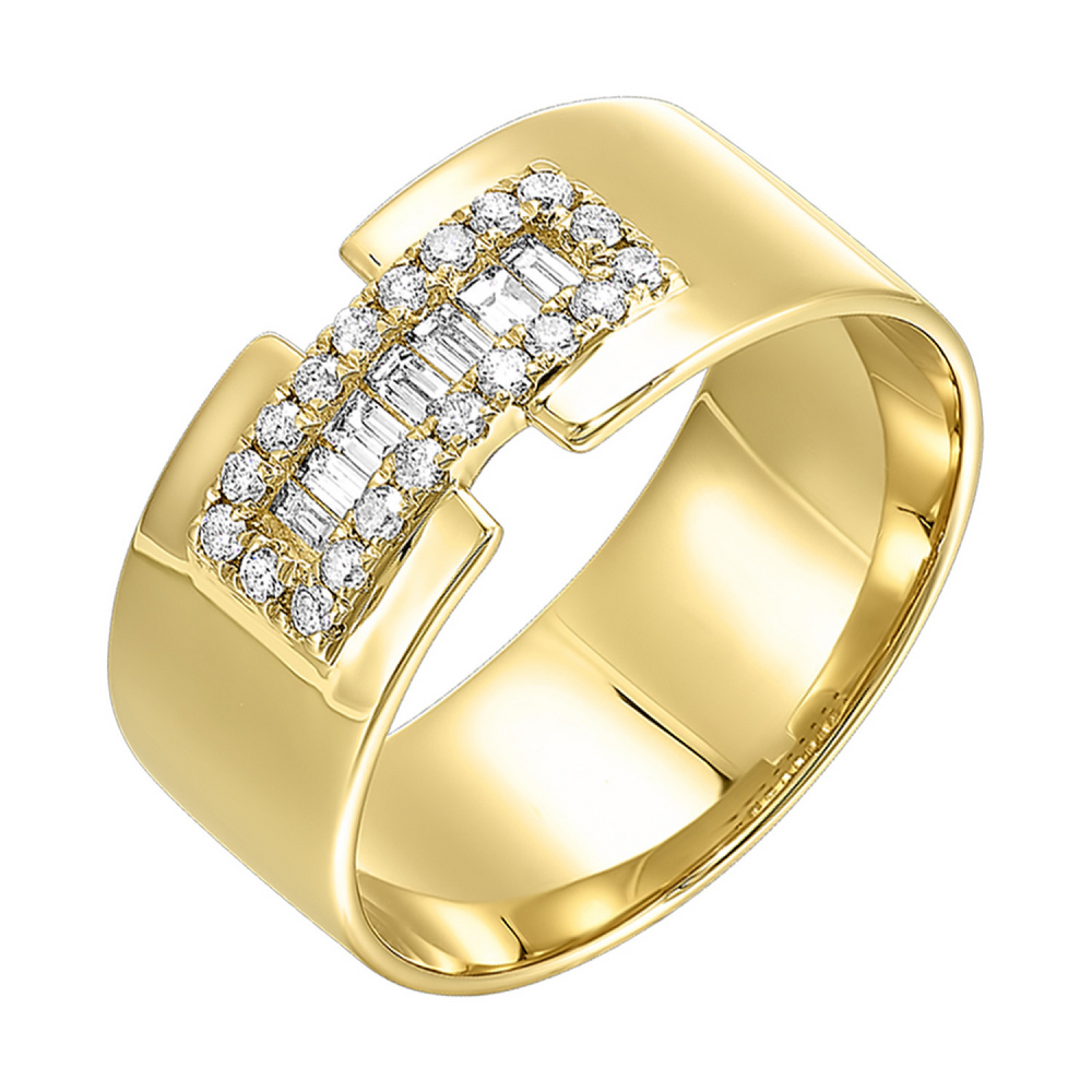 14K Yellow Gold Diamond Fashion Ring