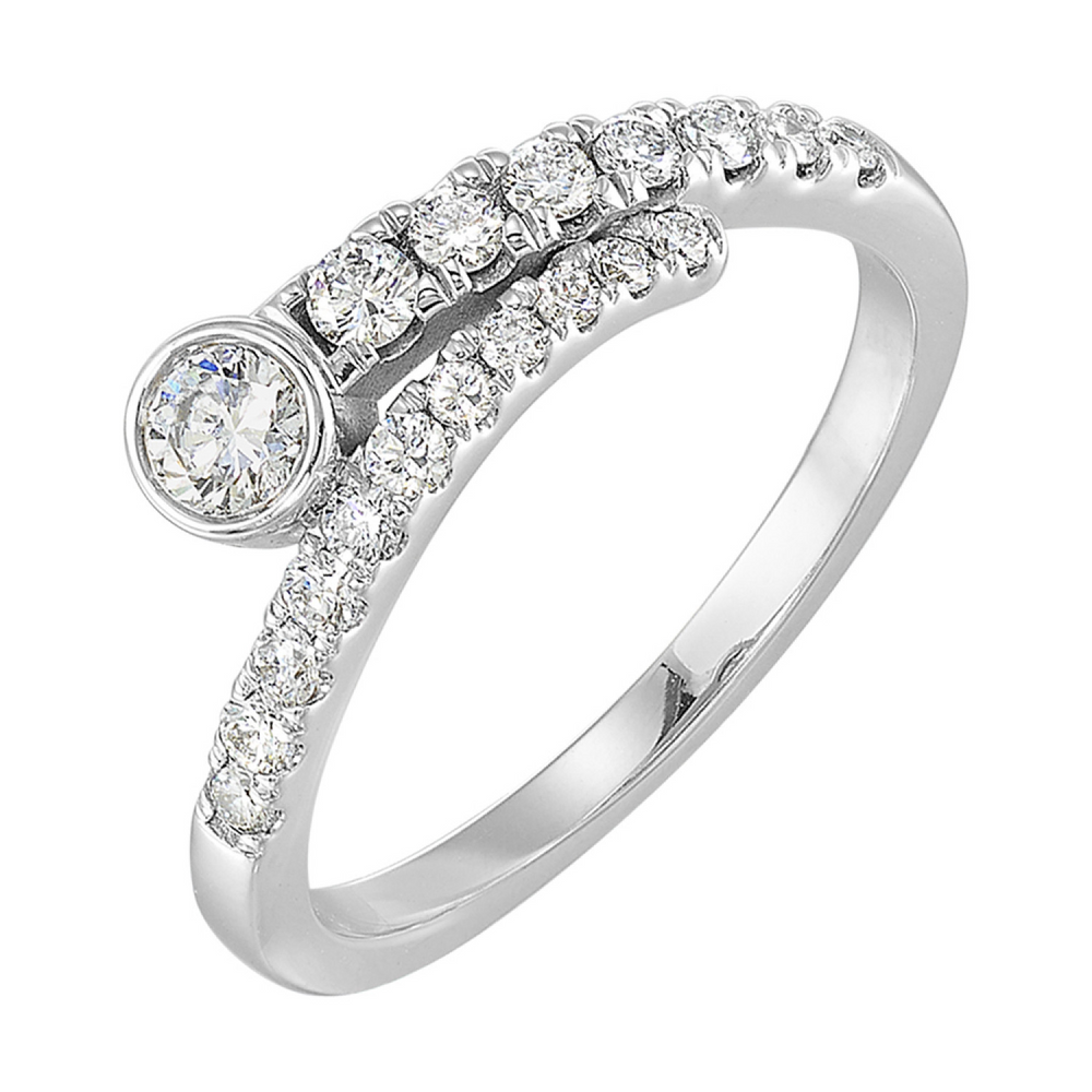 14K White Gold Diamond Fashion Ring