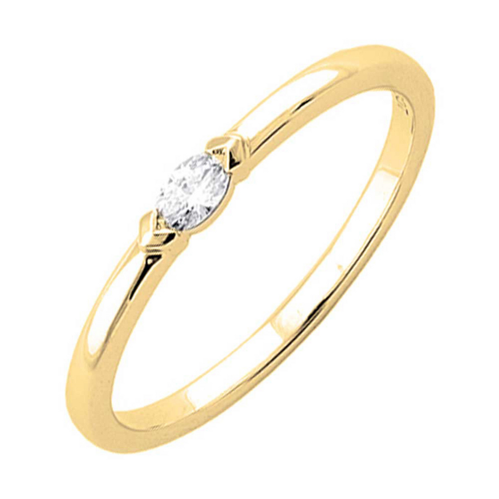 14K Yellow Gold Marquise Cut Diamond Ring